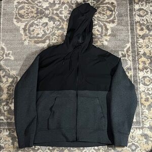 American Eagle Outfitters Black and Gray Zip-Up Sweater/Jacket